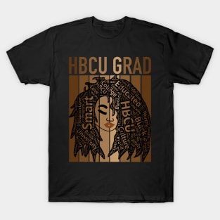 HBCU Grad Black Woman Natural Hair Art T-Shirt